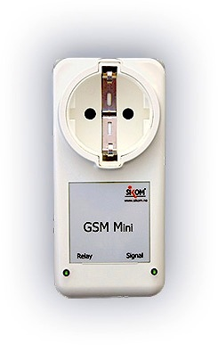 ÜBERSICHT DES GSM MINI Fernkontrolle mit der Möglichkeit, den aktuellen Status der Einheit abzurufen. Merkmal des Relais (Ausgangssteckdose): 230V 16A, 3600W.