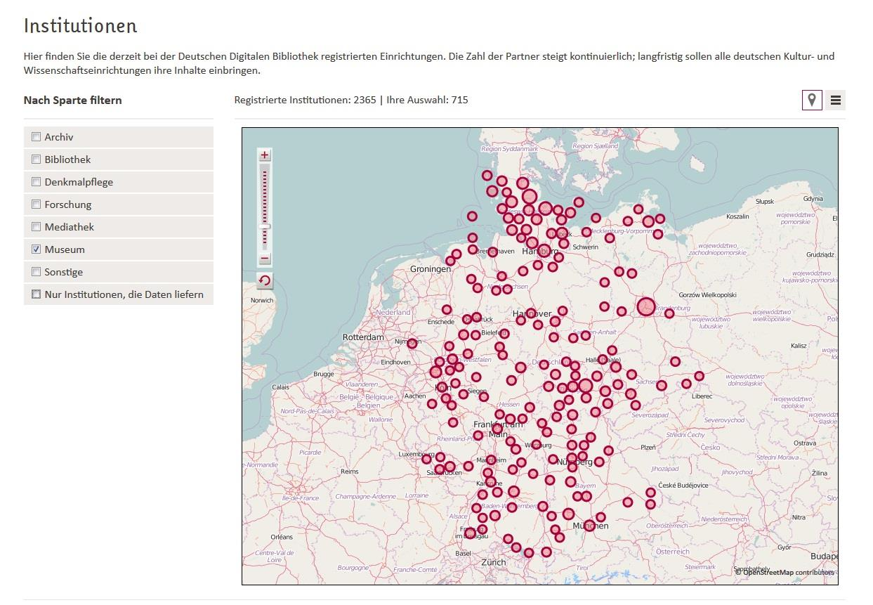 Kultureinrichtungen in der DDB Kulturlandkarte http://www.