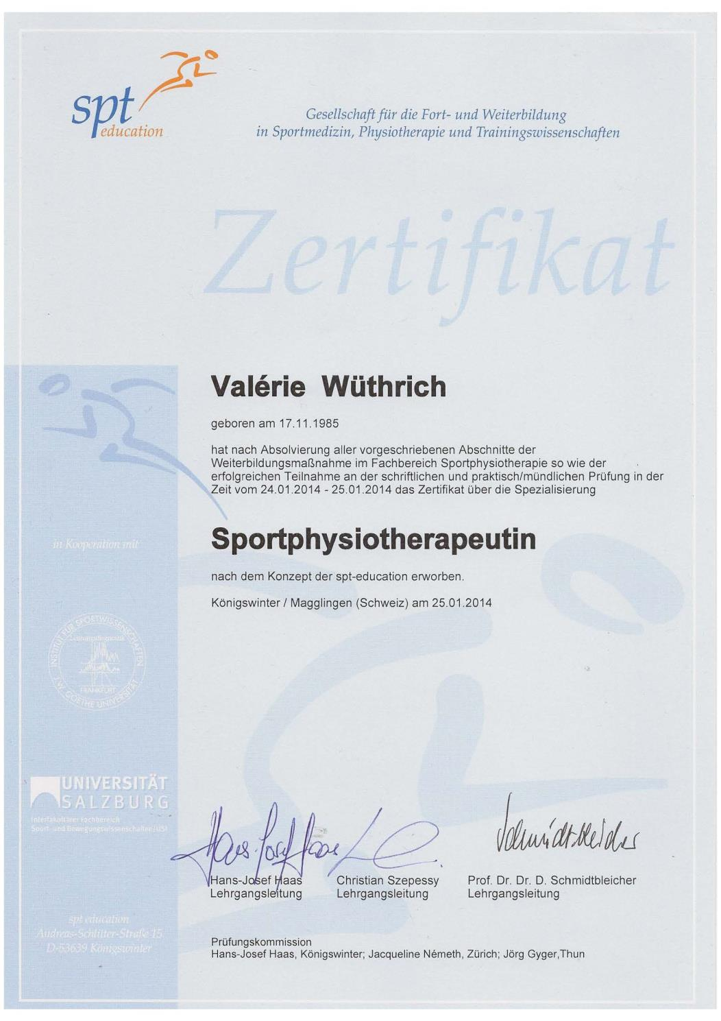 3. Medizinisches Personal Diplome von Ärzten / Physiotherapeuten, welche das