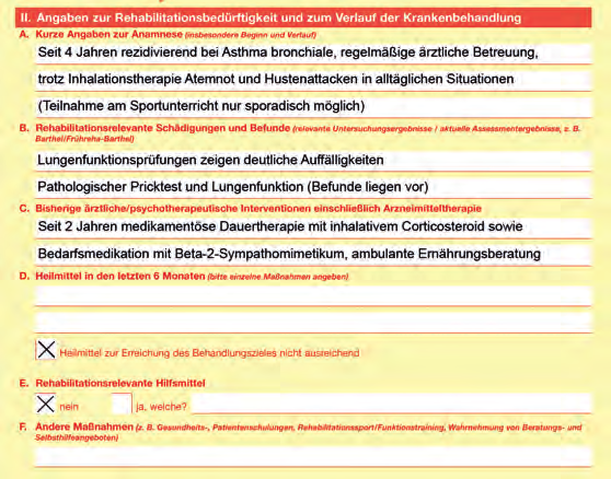 FALLBEISPIEL 2: REHABILITATION FÜR KINDER UND JUGENDLICHE FALLDARSTELLUNG Ein neunjähriges Mädchen wird seit vier Jahren regelmäßig wegen rezidivierender Bronchitiden bei Asthma bronchiale ärztlich