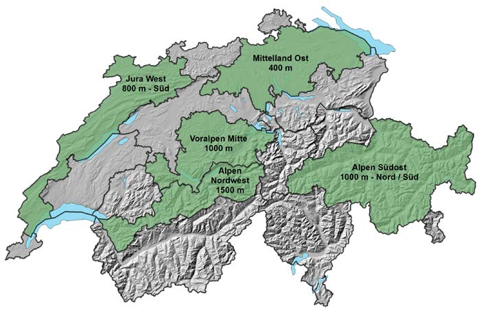 27 9. ENTWICKLUNG DES BUCHDRUCKERS UND DER TROCKENHEIT IN BEISPIELGEBIETEN Die stark strukturierte Topographie der Schweiz bewirkt ein räumlich heterogenes Muster von unterschiedlichen