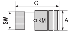 TU 450 Cejn Kupplungen X65 Coupleur X65 Cejn FKM-CE Cejn Kupplungsmuffe Serie X65 «Flat-Face» ISO16028 Prises Cejn femelle serie X65 «Flat-Face» ISO16028 72.5 101.5 1.5 2.6 1 4.5 29 43.