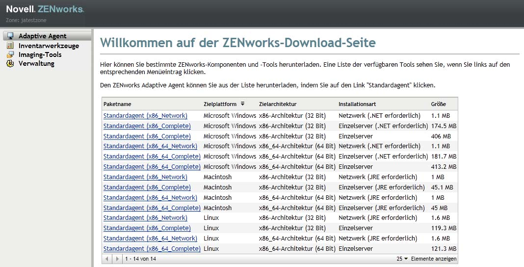 4.3.3 Manuelle Installation auf einem Macintosh-Gerät Sie können den ZENworks Adaptive Agent auf einem Macintosh-Gerät bereitstellen, indem Sie das Bereitstellungspaket von der