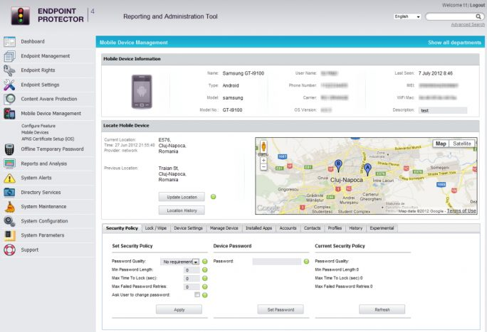 Neben dem Schutz von Unternehmensdaten bietet Endpoint Protector auch Mobile Device Management-Funktionen (Screenshot: Thomas Joos).
