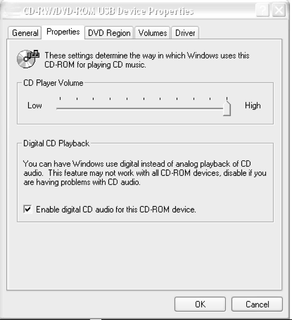 Konfigurácia jednotky na prehrávanie CD 1. Kliknite pravým tlačidlom na My Computer a vyberte Properties. 2. Vyberte záložku Hardware a kliknite na tlačidlo Device Manager. 3.