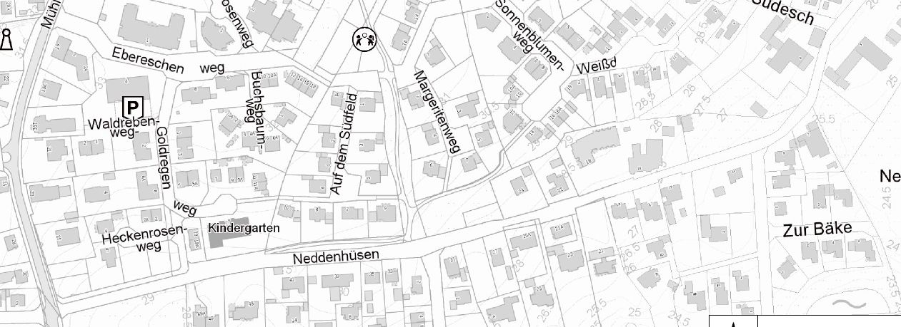 Neddenhüsen Beispiel: Einbahnstraßenregelung ab Dobbenweg bis Mühlenstraße (+ 17 %) + 70 Kfz/h Prozentwerte