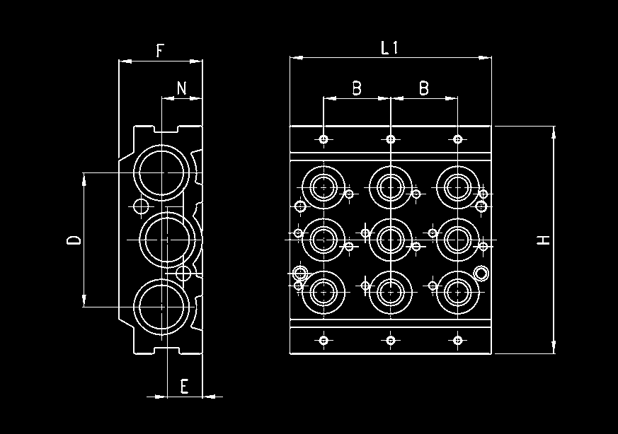 > Wegeventile Serie 3 Pneumatisches Basis-Modul, 3-fach Mod. CNVL-... 3 O-Ringe Madenschrauben Verbindungsstifte 3 Flanschdichtungen 6 Befestigungsschrauben Mod.