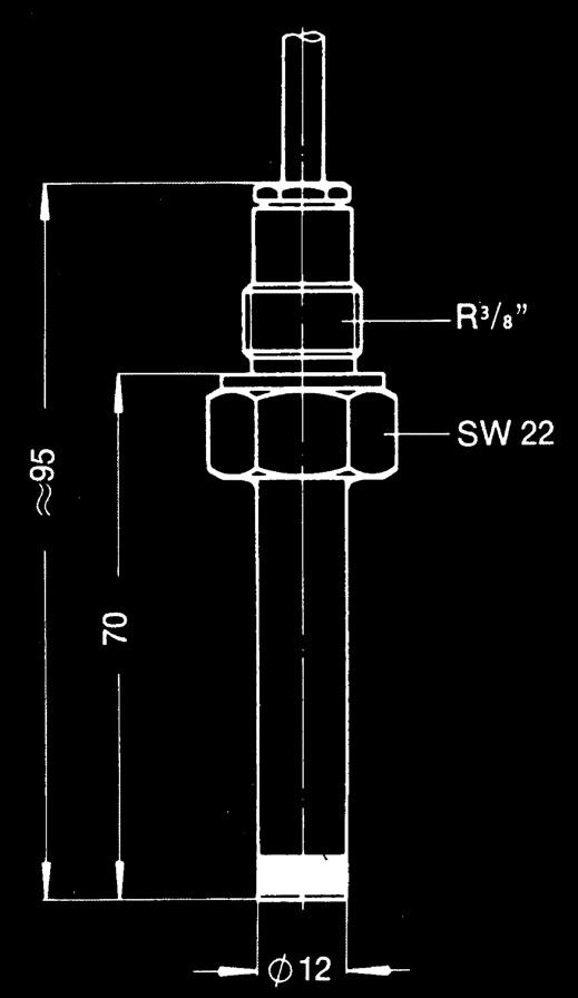 Magnetschalter in rundem CrNi-Stahl- Typen MSA-EVS-L70 (KRS), MSA-EVU-L70 (KRU) und MSA-EVS-L100 (GMS) Typen MSA-EVS-L70 (KRS) und MSA-FLU-AL Typ MSA-EVS-L100 (GMS) Typ MSA-EVS-L70 (KRS): Schließer