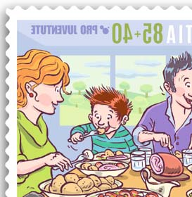 Und seit mehreren Jahrzehnten erscheint auch just auf dieses Ereignis hin die Briefmarkenserie von Pro Juventute Schweiz sinnvollerweise, soll es doch insbesondere den Kindern am Fest der