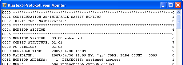 2 SFM Sicherheitsmonitor 2.1 Passwort vergessen oder verloren Auslesen der Konfiguration aus einem Sicherheitsmonitor ohne Passwort 1. AS-i Kabel vom Monitor entfernen 2.