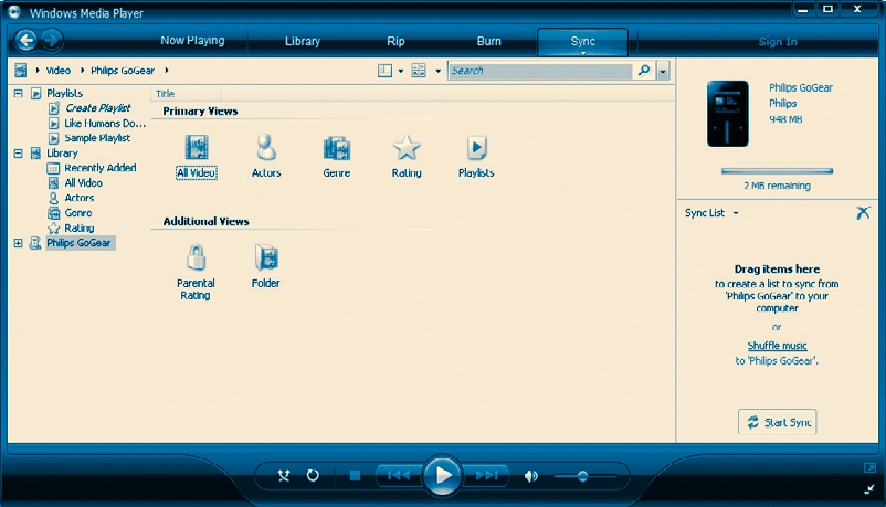 3 Daten übertragen DE A Übertragen Ihrer Bild- und Musikdateien mit Windows Media Player 11 Download Windows Media Player11: http://www.microsoft.com/windows/windowsmedia/player/11/default.