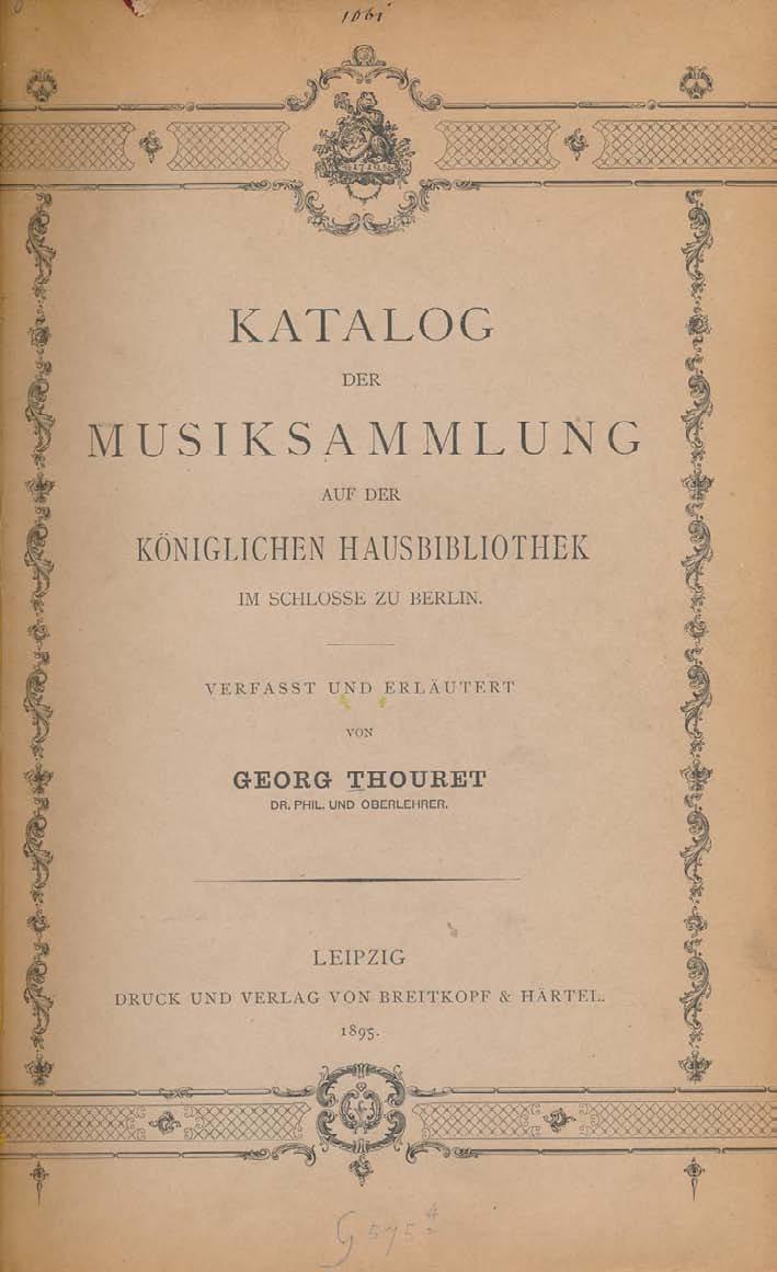 10 ist der Katalog-Eintrag für den ersten Sammelband mit Operneinrichtungen Hesses wiedergegeben. Abb. 9 Titelblatt des Kataloges Thouret, Leipzig 1895 Abb.