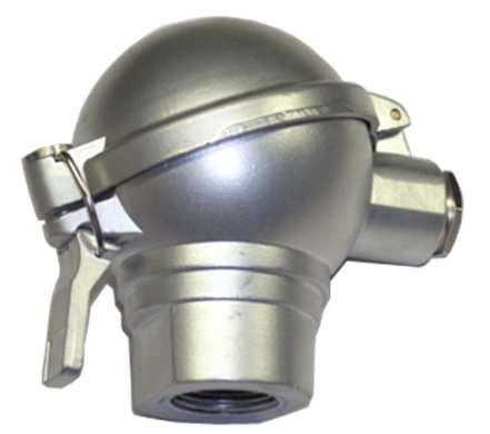 Kopf mit Sockel für 2 Thermopaare E 0002/2 Form "DBA" Aluminiumguss (Kopf "A" / Sockel "A" oder "B") E 0003