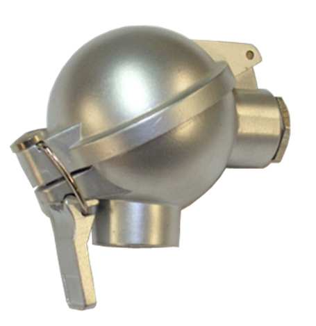 Kopf mit Sockel für 2 Thermopaare E 0006/2 Form "DABH" Aluminiumguss E 0007 Bohrungsdurchmesser : 15 mm, 22 mm, G 1/2", M 24 x