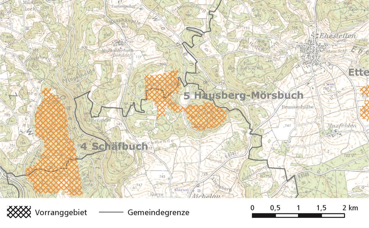 Vorranggebiet Nr. 5 Hausberg-Mörsbuch Stadt/Gemeinde: Hohenstein, Pfronstetten Flächengröße max.