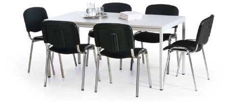 Konferenzstühle, stapelbar mit schwarzen Stuhlgestellen -1138