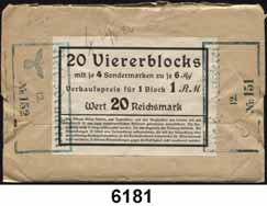 Farb- und Wasserflecke) in einem Originalumschlag der Reichsdruckerei (Mi. 600,-).