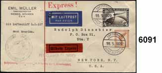 69 Deut sc hes Reic h - Zeppelinpost 6091 Postkarte 1.