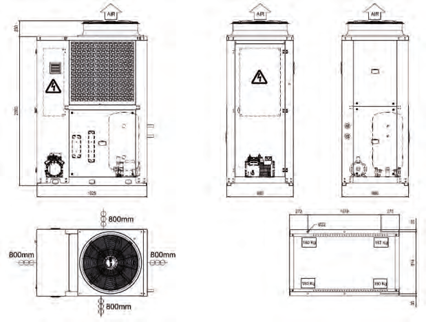 42 Kühlen mit dem umweltfreundlichen Kältemittel R290 Propan Kaltsoleerzeuger R290 zur Außenaufstellung mit luftgekühltem Microchannel-Verflüssiger Baureihe VHH Unabhängige Kältekreisläufe: 1