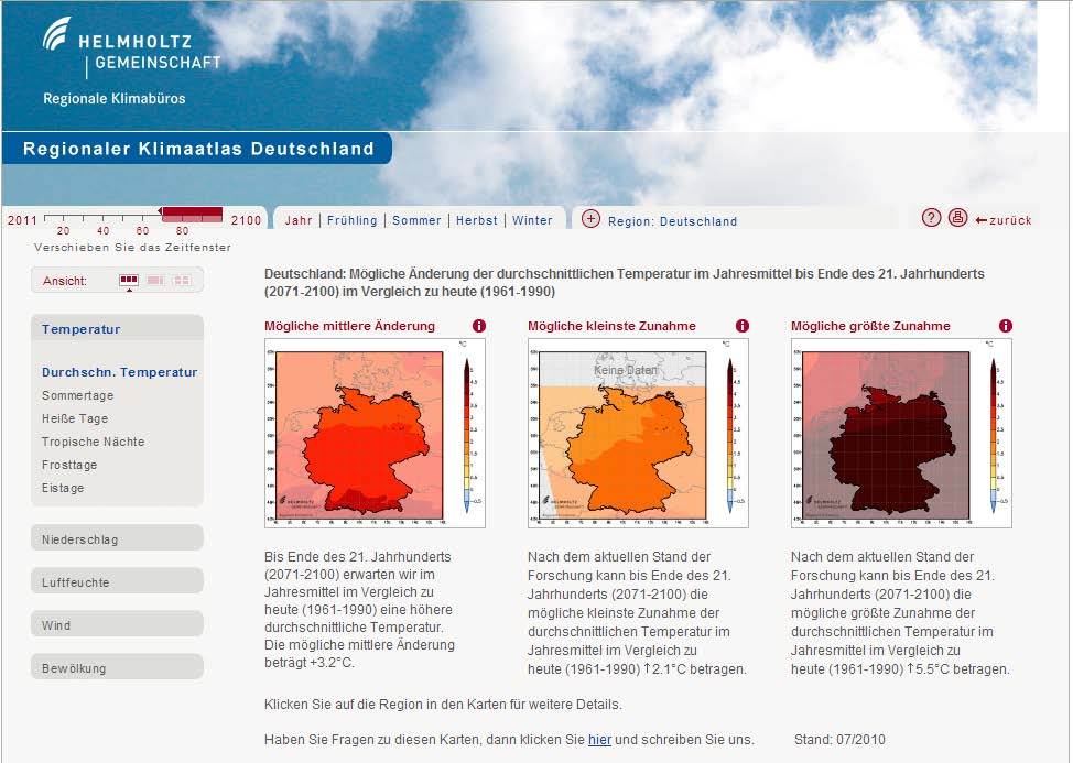 Regionaler Klimaatlas Auswertung von 12 Klimasimulationen mit