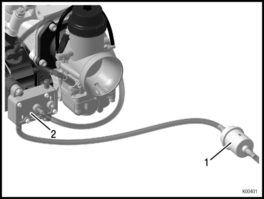 Attention: If oil condensate collects in the impulse hose when the engine is not running, it must be drained by pulling the impulse hose off the fuel pump.