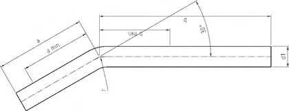 NiroSan -Press Industry Pressfittings aus Edelstahl 1.4404 für industrielle Anwendungen und Hochtemperatur Serie 18000 9044 Passbogen 30, beidseitig mit Außenpressende d1 Beutel Karton EAN-Code-Nr.