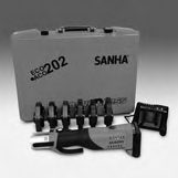 Werkzeuge Konventionelles Pressen 6909 SANHA Fittingspresse ACO 202, im Koffer, mit Akku und Ladegerät, mit 6 Pressbacken Service Plus, 12, 15, 18, 22, 28, 35 mm Beutel Karton EAN-Code-Nr.