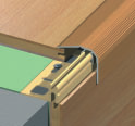 Parkett- und Laminat-Profile clipstech -System-Profile Abschluss-Profil, 27 mm Mit den -clipstech -Treppenabschluss-Profilen aus eloxiertem Aluminium werden Treppenbeläge aus Laminat oder Parkett