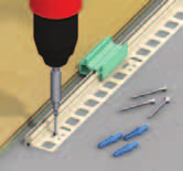 Parkett- und Laminat-Profile clipstech -System-Profile und Zubehör Träger-Profil mit -fix Die -Träger-Profile aus schlagfestem Kunststoff sind die Basis des clipstech -Profil-Systems und werden vor