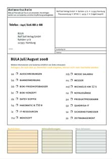 Auflagen-Analyse Auflagenkontrolle/Durchschnittszahlen je Ausgabe: Auflagen-Analyse: 1. Halbjahr 2008 Druckauflage: 10.710 Verkaufte Auflage: 1.117 davon abonnierte Ex.: 17 Freistücke: 9.