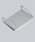 (pxb) ablage aus acrylglas glasgrün, seitliche halterungen silber eloxiertes aluminium, 58mmx8mm (txb) acrylic