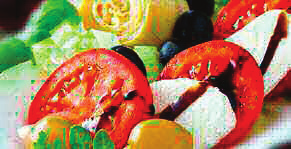 Vermouth-Safran-Sauce Geschmorte Kalbsbäckchen in Rotweinsoße Filetsteaks vom Rind in rosa Pfeffermarinade Antipasti Gemischte Antipasti-Platte mit Spezialitäten der Saison Mini-Melonenspieße mit