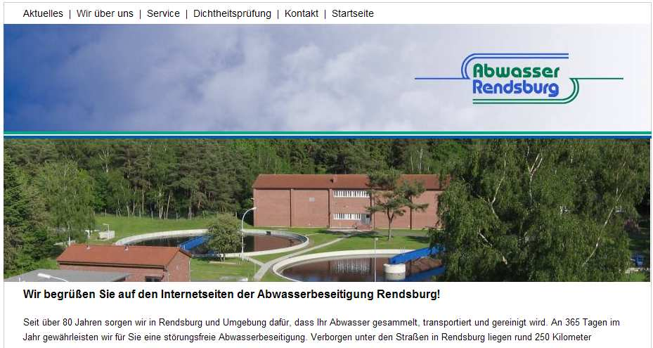 Homepage www.abwasser-rendsburg.