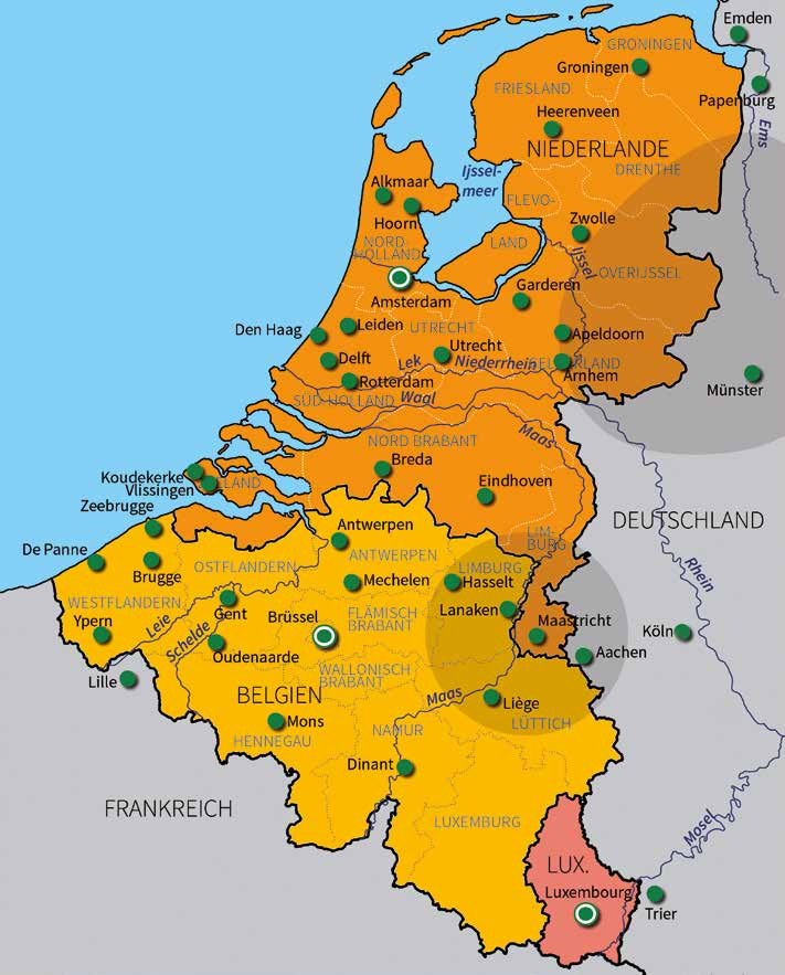 Sie besteht aus der flämischen Provinz Limburg, dem südlichen Teil der Provinz Limburg in den Niederlanden, der wallonischen Provinz Lüttich, der deutschsprachigen Gemeinschaft Belgiens und der Regio