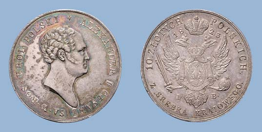 10 Zlotych 1823, Warschau.