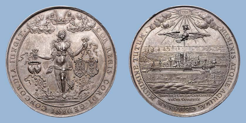 000,- 1383 1383 Medaillen und Marken. Medaille 1653, von Johann Höhn.