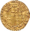 Gekröntes verziertes Wappen. Fabrizi 157, Friedberg 836 c. GOLD.