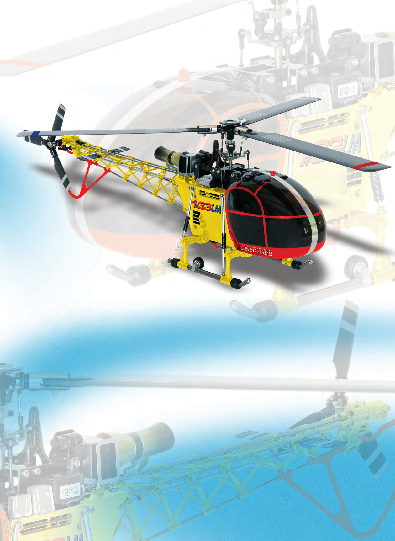 1V33 Lama Helikopter/Senderpult Dreiblatt-Helikopter, Flybarless, Brushless, in Superscale-Ausführung Dieser Helikopter ist mit der neuesten