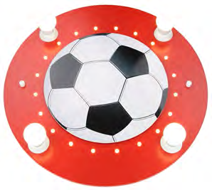 Leuchtenserie Fußball Deckenleuchte Soccer rot/weiß 125977 54 LEDs warmweiß