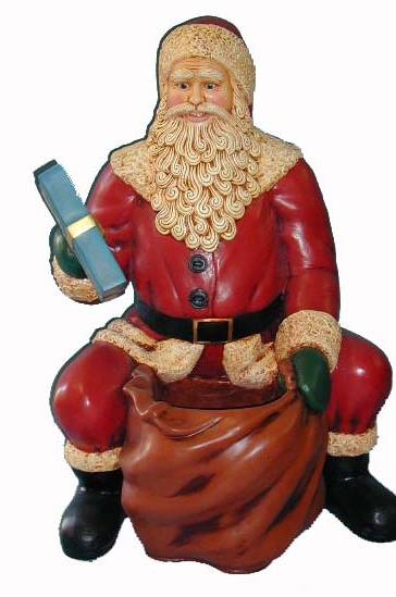 24878 Nikolaus Sack Figur selbstständig kniende Nikolaus-Figur, vollständig aus Resin gefertigt, farbenfroh