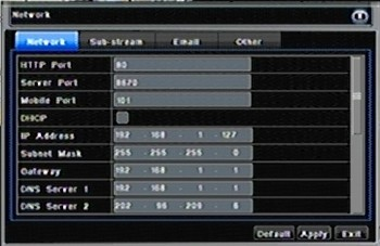 6.1: Netzwerk: Grundeinstellungen 5.1.1) Netzwerk der Reiter Network (= Netzwerk) Damit der Recorder im Netzwerk verfügbar ist, müssen verschiedene Einstellungen vorgenommen werden.