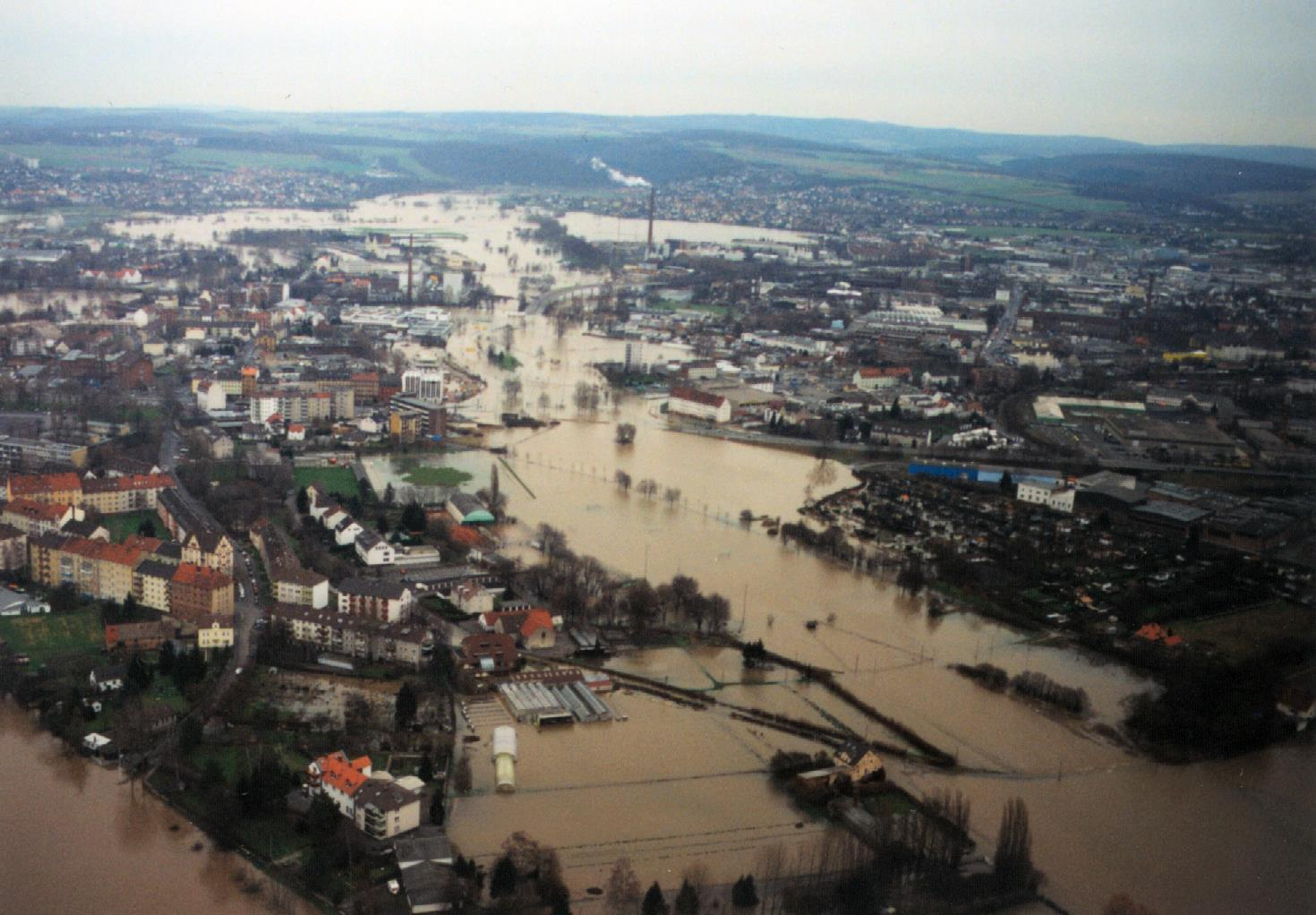 Flussüberschwemmungen Fulda in Kassel