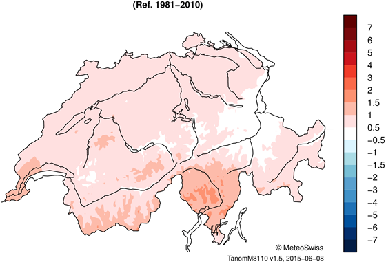 MeteoSchweiz Klimabulletin Mai 2015 5 Temperatur, Niederschlag und