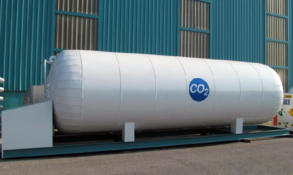 Verfügbare Standardkapazitäten horizontale PU-isolierte CO 2 -Lagertanks: Pos. 013 ASCO CO 2 HT PU storage tank, 23t TÜV/PED 23 t horizontal, mit einem max. Füllgewicht von 22'550 kg Art.-Nr.