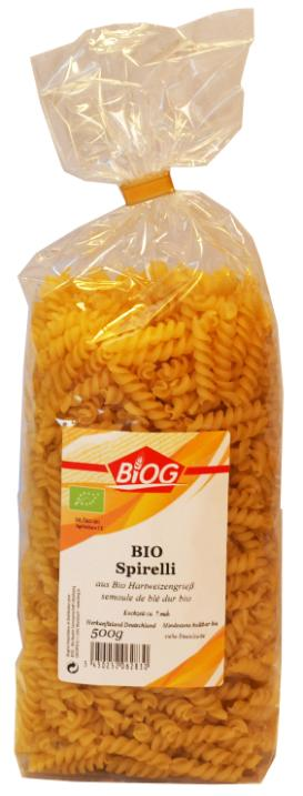 Teigwaren aus Weizen Pâtes de blé Die BIOG-Teigwaren werden von Firma Seitz (D) hergestellt.