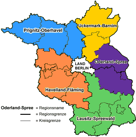 Planungsregionen in Brandenburg Region Uckermark-Barnim Fläche: 4553 km²