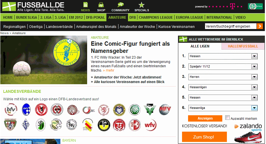 fussball.de und klicken im Kopf auf Amateure.