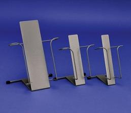 Prospektständer Amara 2-teilig, Aluminium-Sockel silber eloxiert, Material: 3 mm Acrylglas.