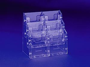 Prospektständer Alpha A5 3-fach Kombination Material: Polystyrol, Maße: 170 x 125/237 x 130 mm (B x H Front/Rücken x T).