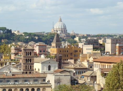 Wir wollen so alle von oben den ersten fantastischen Ausblick auf Rom und den Vatikan genießen und